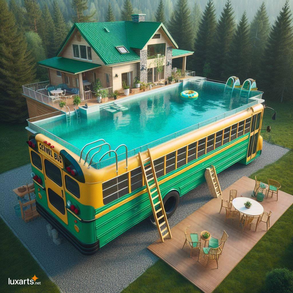Elevate Your Backyard with a Unique and Creative School Bus Pool school bus shaped backyard swimming pool 2
