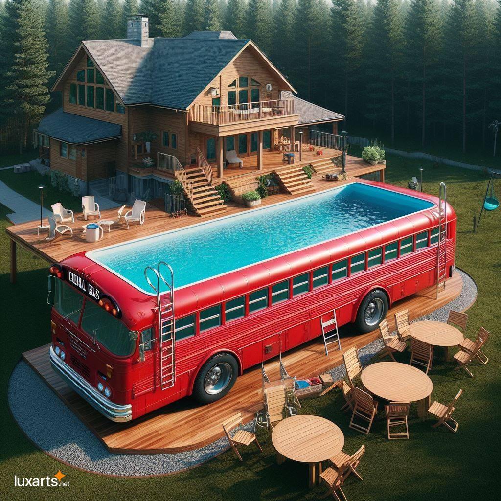 Elevate Your Backyard with a Unique and Creative School Bus Pool school bus shaped backyard swimming pool 6