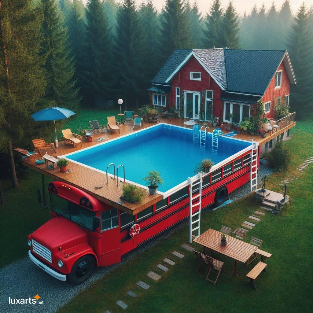 Elevate Your Backyard with a Unique and Creative School Bus Pool school bus shaped backyard swimming pool 8