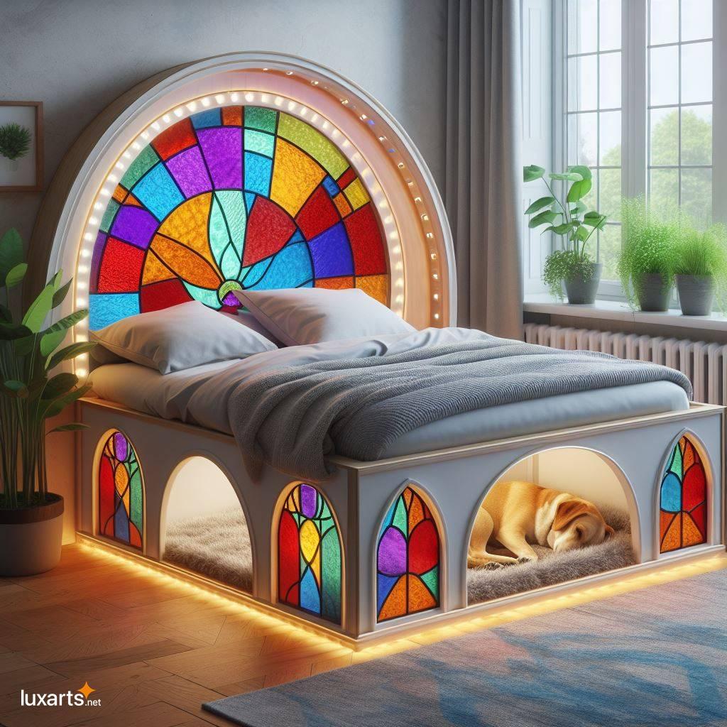 Stained Glass Beds with Pet Dens: A Vision of Radiant Beauty stained glass beds with pet den 1
