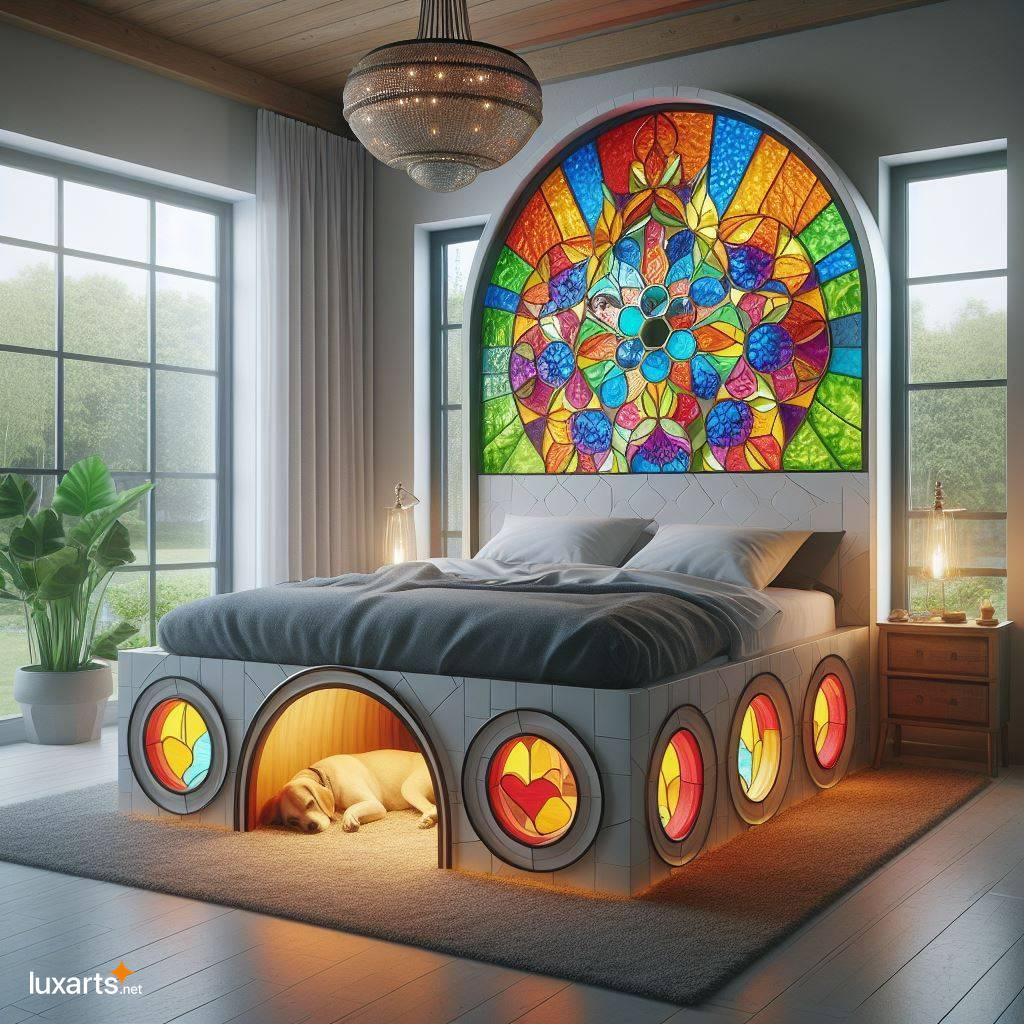 Stained Glass Beds with Pet Dens: A Vision of Radiant Beauty stained glass beds with pet den 10
