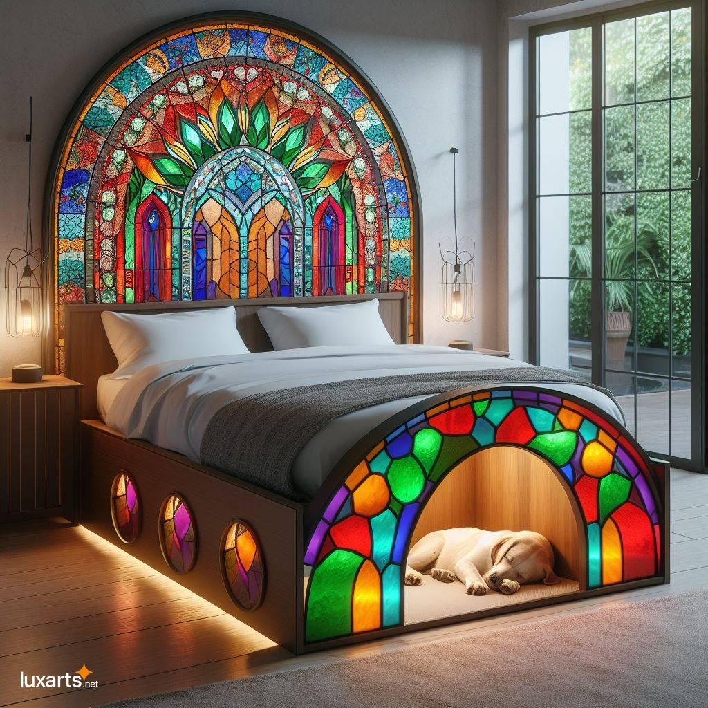 Stained Glass Beds with Pet Dens: A Vision of Radiant Beauty stained glass beds with pet den 11