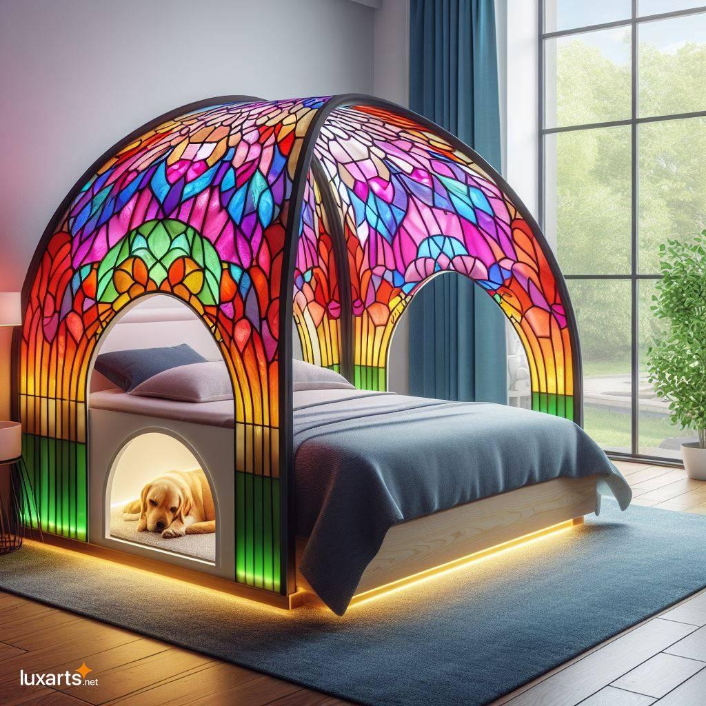 Stained Glass Beds with Pet Dens: A Vision of Radiant Beauty stained glass beds with pet den 12