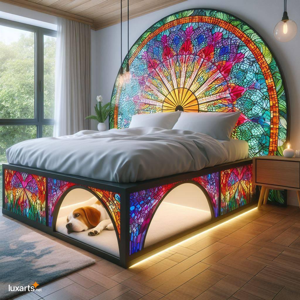 Stained Glass Beds with Pet Dens: A Vision of Radiant Beauty stained glass beds with pet den 2