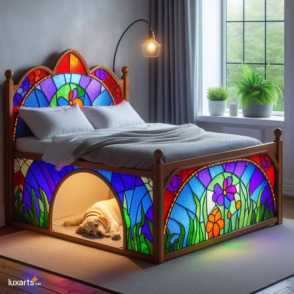 Stained Glass Beds with Pet Dens: A Vision of Radiant Beauty stained glass beds with pet den 3