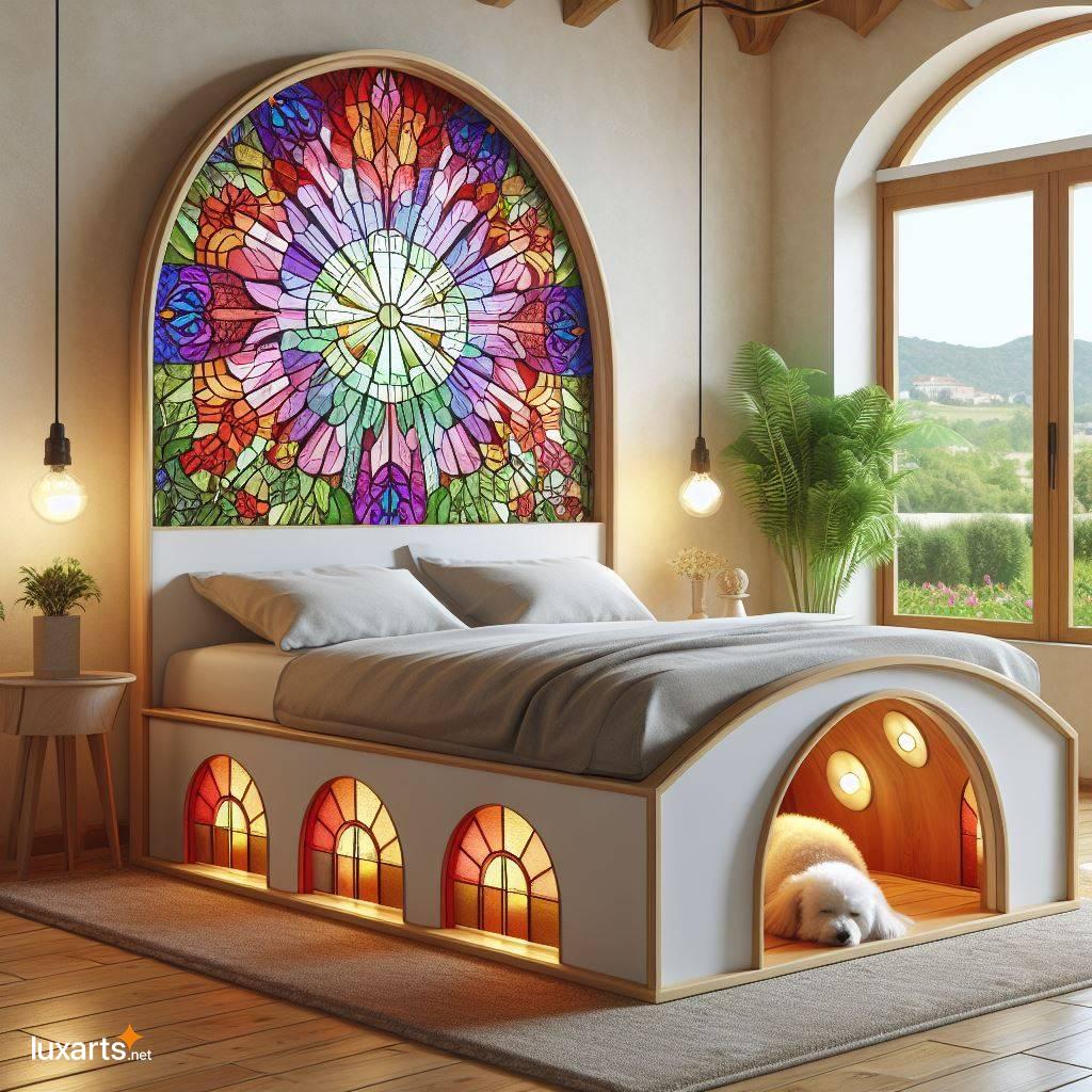 Stained Glass Beds with Pet Dens: A Vision of Radiant Beauty stained glass beds with pet den 4