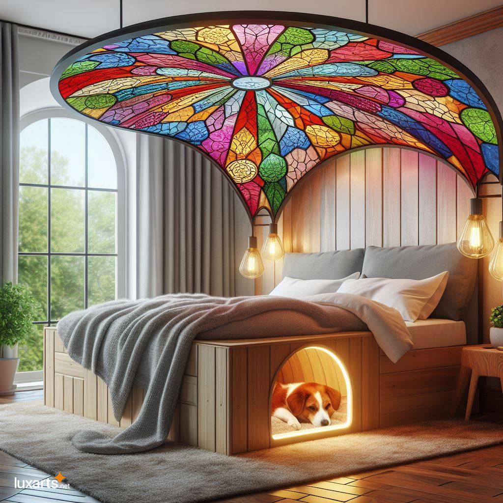 Stained Glass Beds with Pet Dens: A Vision of Radiant Beauty stained glass beds with pet den 7