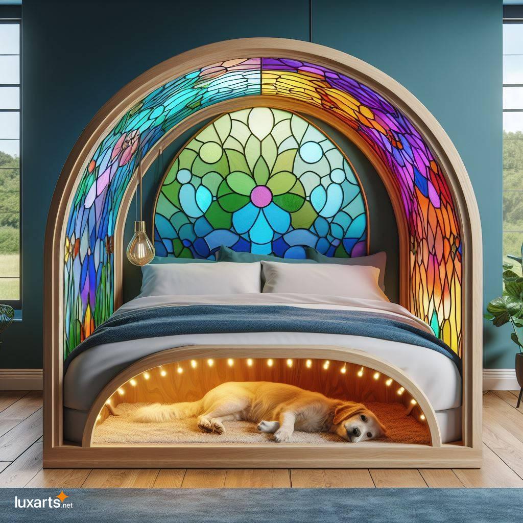 Stained Glass Beds with Pet Dens: A Vision of Radiant Beauty stained glass beds with pet den 8