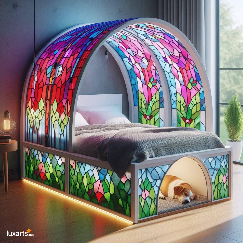 Stained Glass Beds with Pet Dens: A Vision of Radiant Beauty stained glass beds with pet den 9