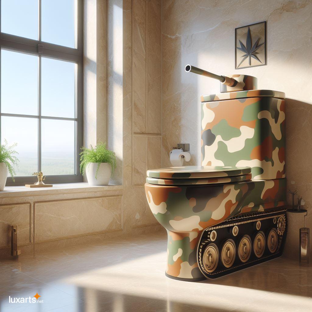 Transform Your Bathroom into a Battlefield with a Tank-Shaped Toilet tank shaped toilets 1