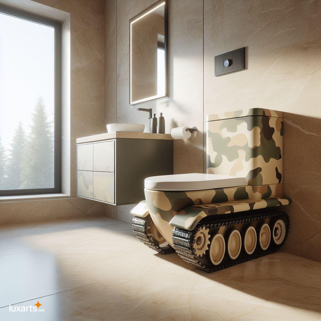 Transform Your Bathroom into a Battlefield with a Tank-Shaped Toilet tank shaped toilets 11