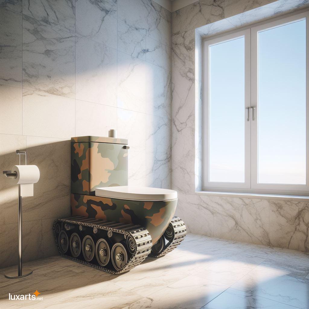 Transform Your Bathroom into a Battlefield with a Tank-Shaped Toilet tank shaped toilets 2