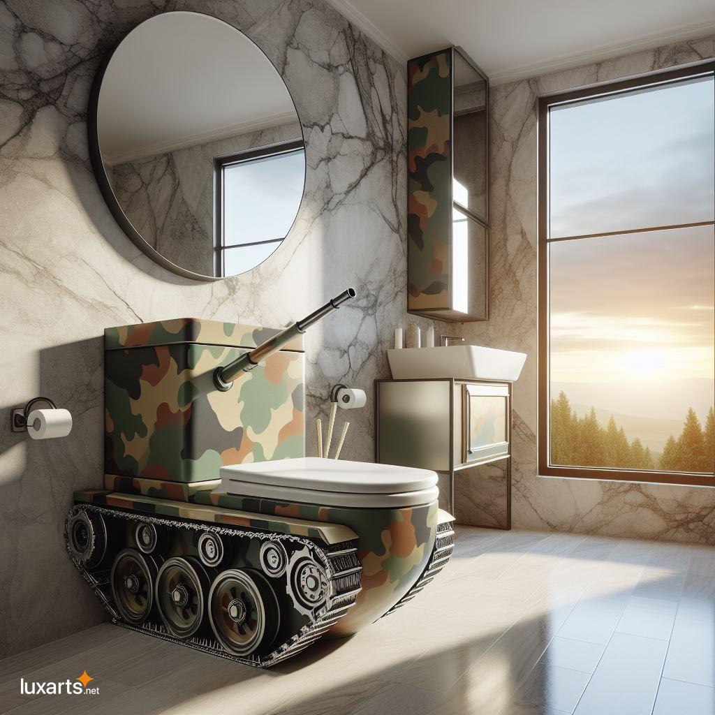 Transform Your Bathroom into a Battlefield with a Tank-Shaped Toilet tank shaped toilets 3