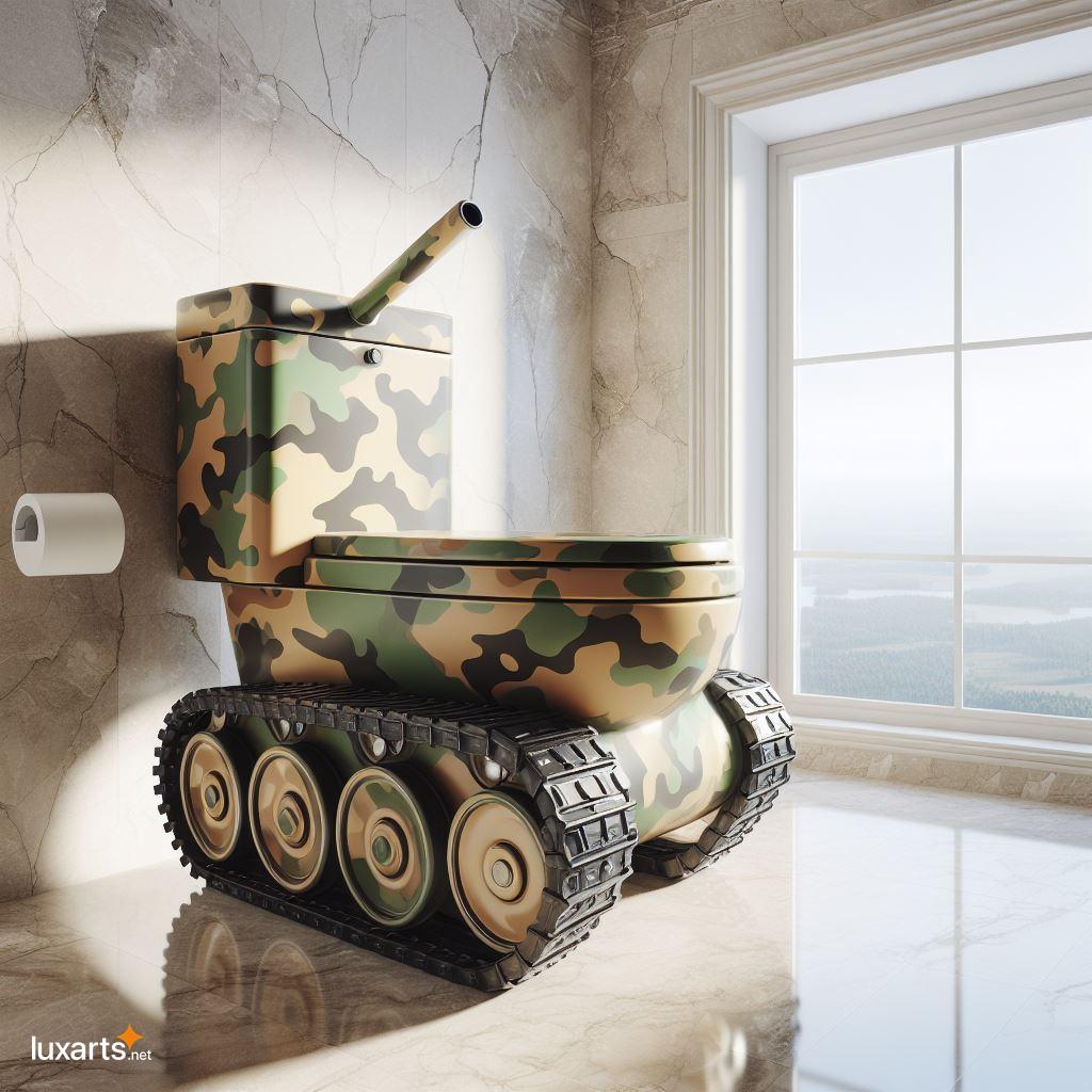Transform Your Bathroom into a Battlefield with a Tank-Shaped Toilet tank shaped toilets 6