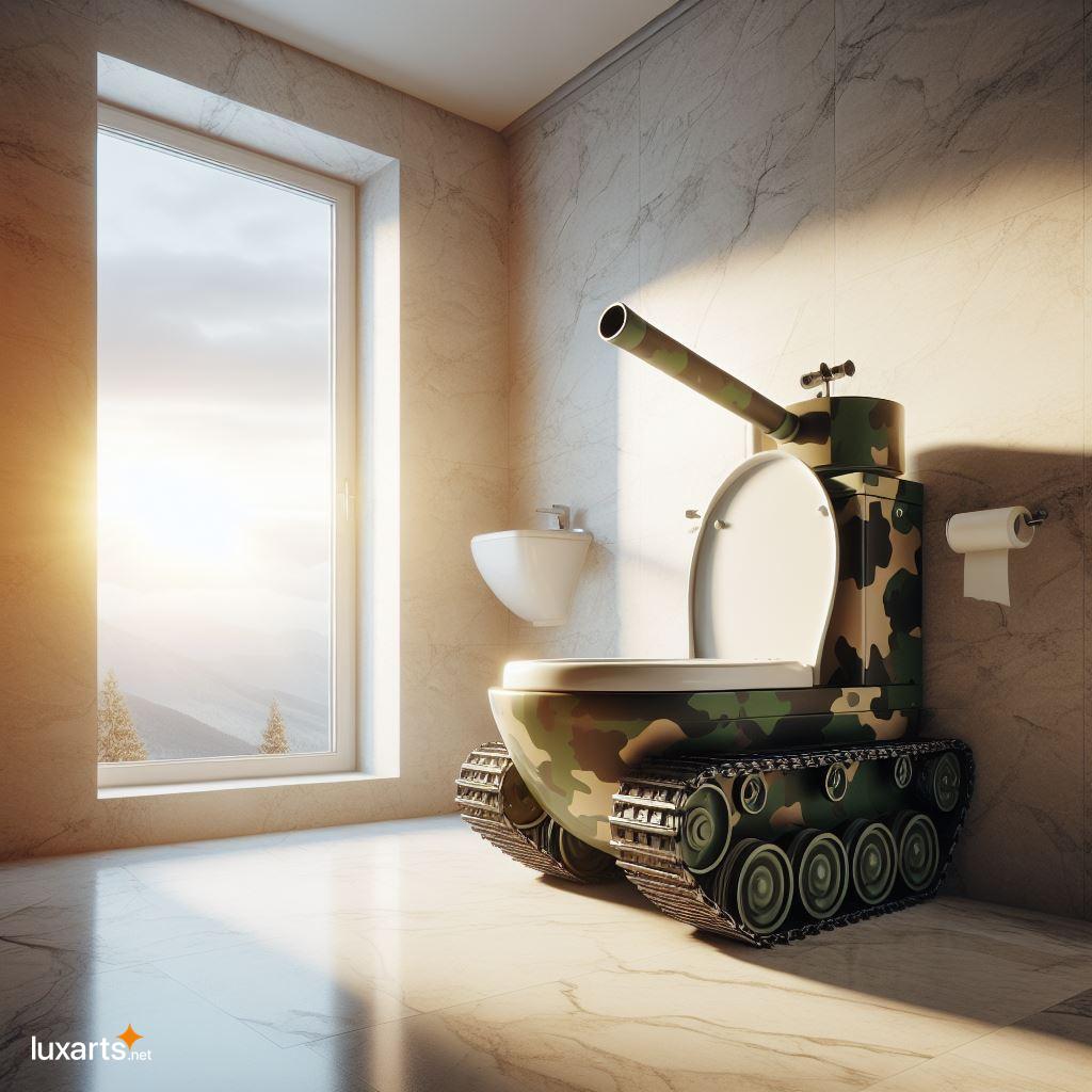Transform Your Bathroom into a Battlefield with a Tank-Shaped Toilet tank shaped toilets 7