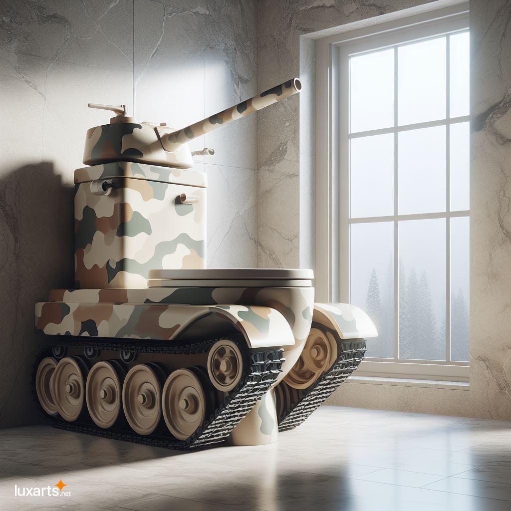 Transform Your Bathroom into a Battlefield with a Tank-Shaped Toilet tank shaped toilets 8