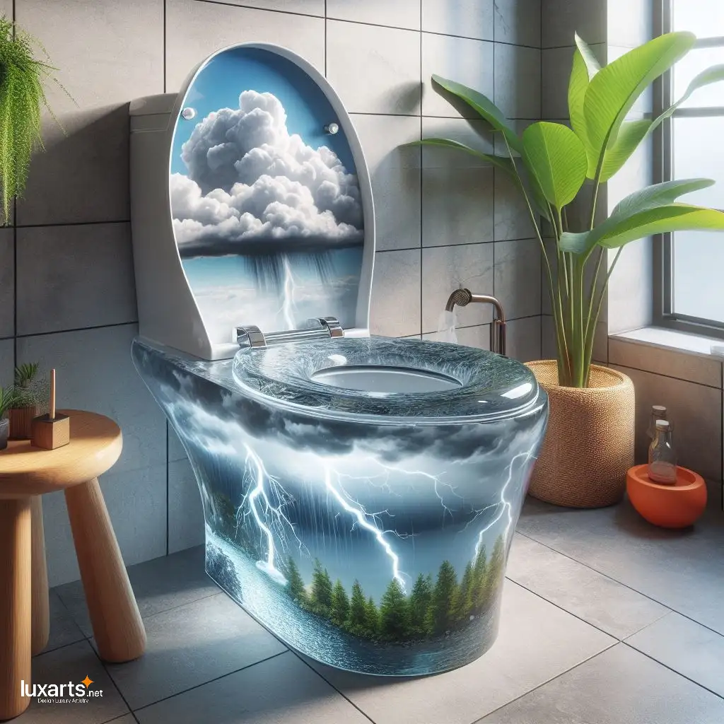 Create a Unique and Relaxing Bathroom Atmosphere with a Weather Scenery Toilet toilet with weather scenery design 1