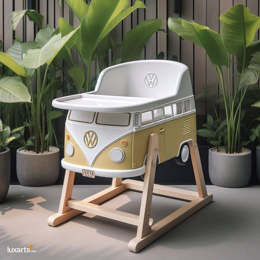 Dine in Style with Your Child in a Fun and Functional VW Bus High Chair volkswagen bus shaped modern baby high chair 3
