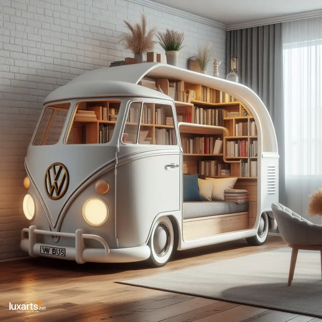 Volkswagen Bus Shaped Reading Nooks: Journey into Literary Adventures with Retro Flair volkswagen bus shaped reading nooks 1