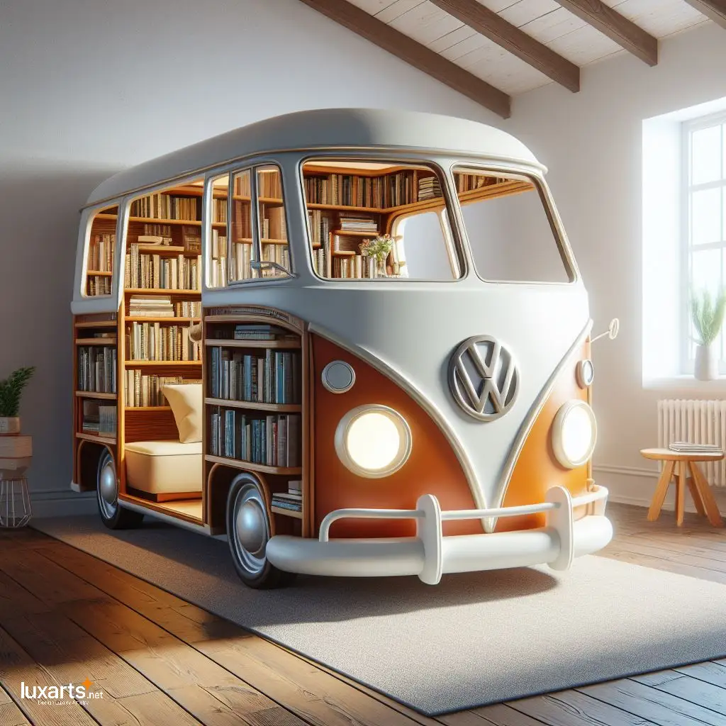 Volkswagen Bus Shaped Reading Nooks: Journey into Literary Adventures with Retro Flair volkswagen bus shaped reading nooks 7