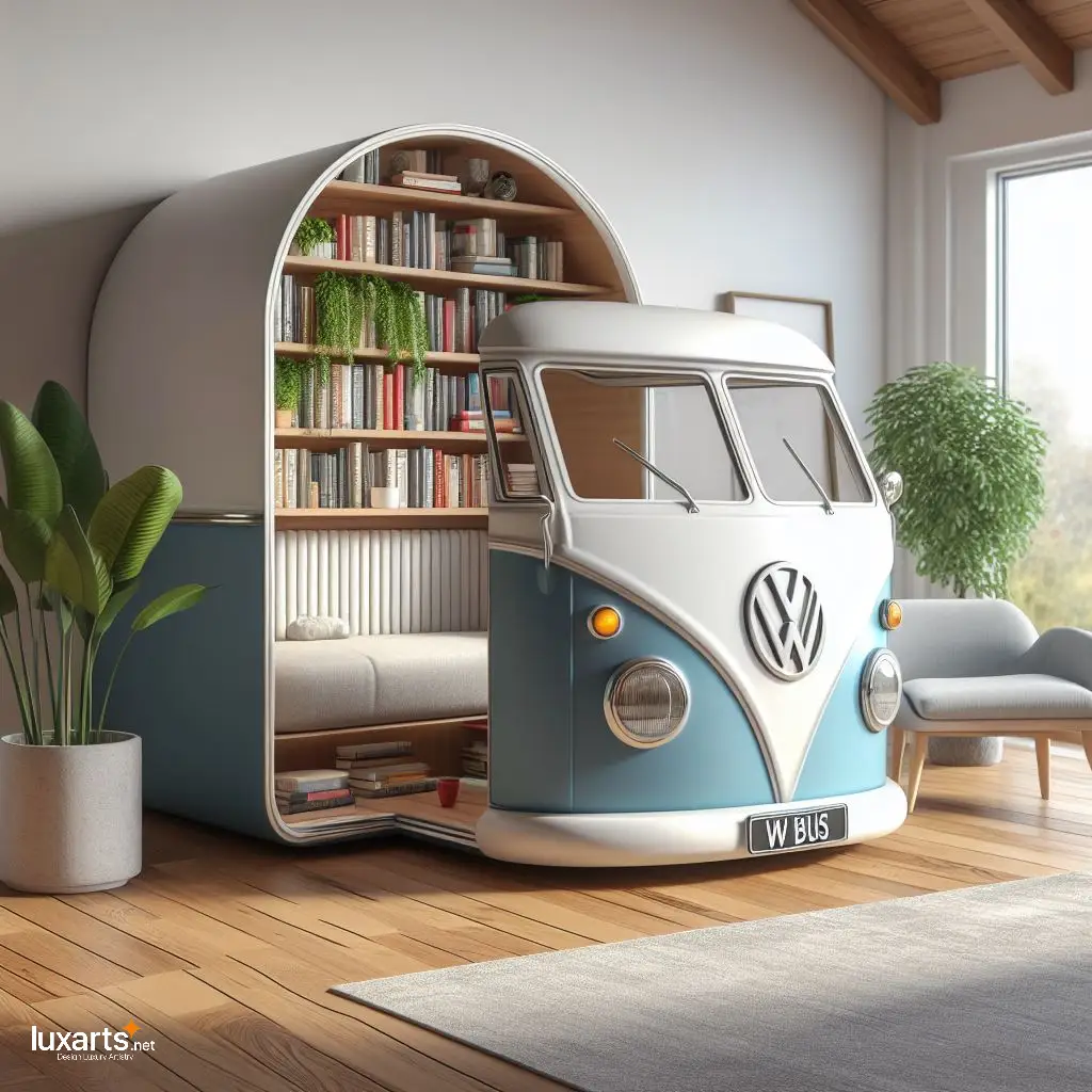 Volkswagen Bus Shaped Reading Nooks: Journey into Literary Adventures with Retro Flair volkswagen bus shaped reading nooks 8