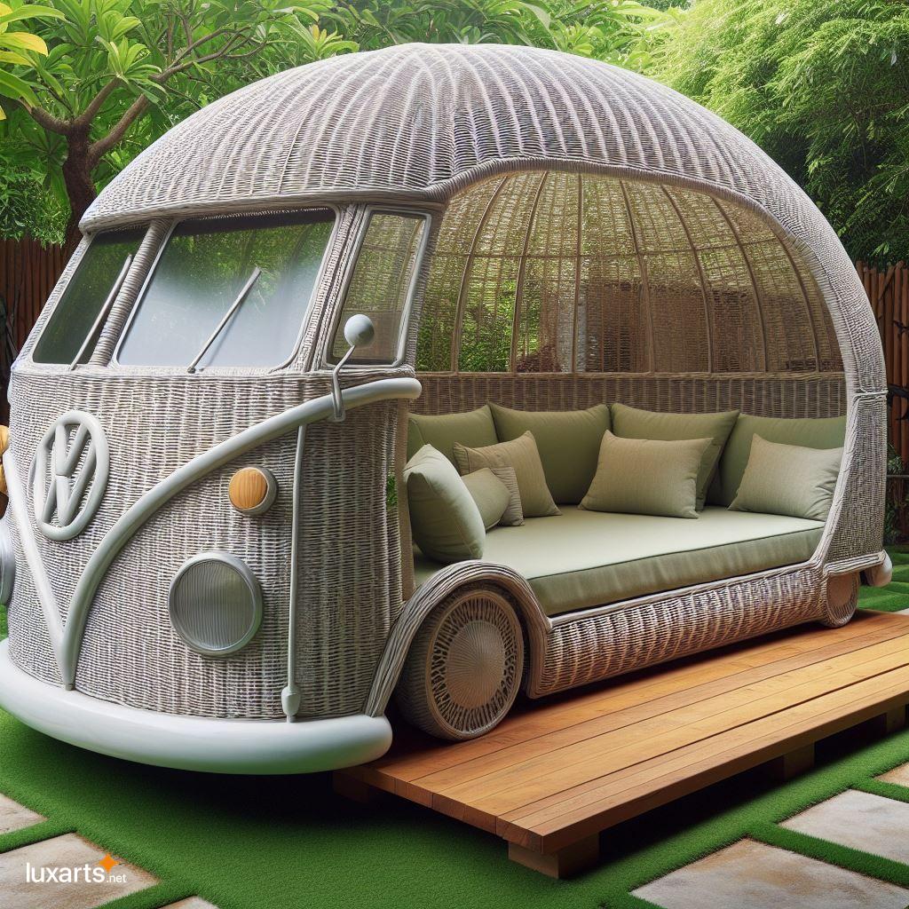 Volkswagen Bus Shaped Wicker Outdoor Daybed: A Must-Have for Unique Outdoor Furniture volkswagen bus shaped wicker outdoor daybed 1