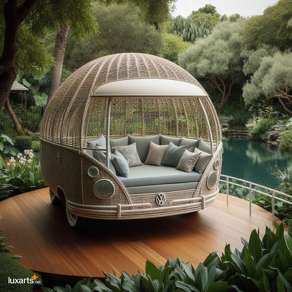 Volkswagen Bus Shaped Wicker Outdoor Daybed: A Must-Have for Unique Outdoor Furniture volkswagen bus shaped wicker outdoor daybed 3