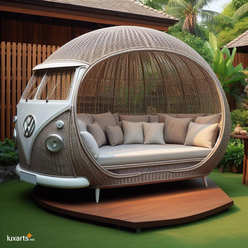 Volkswagen Bus Shaped Wicker Outdoor Daybed: A Must-Have for Unique Outdoor Furniture volkswagen bus shaped wicker outdoor daybed 4