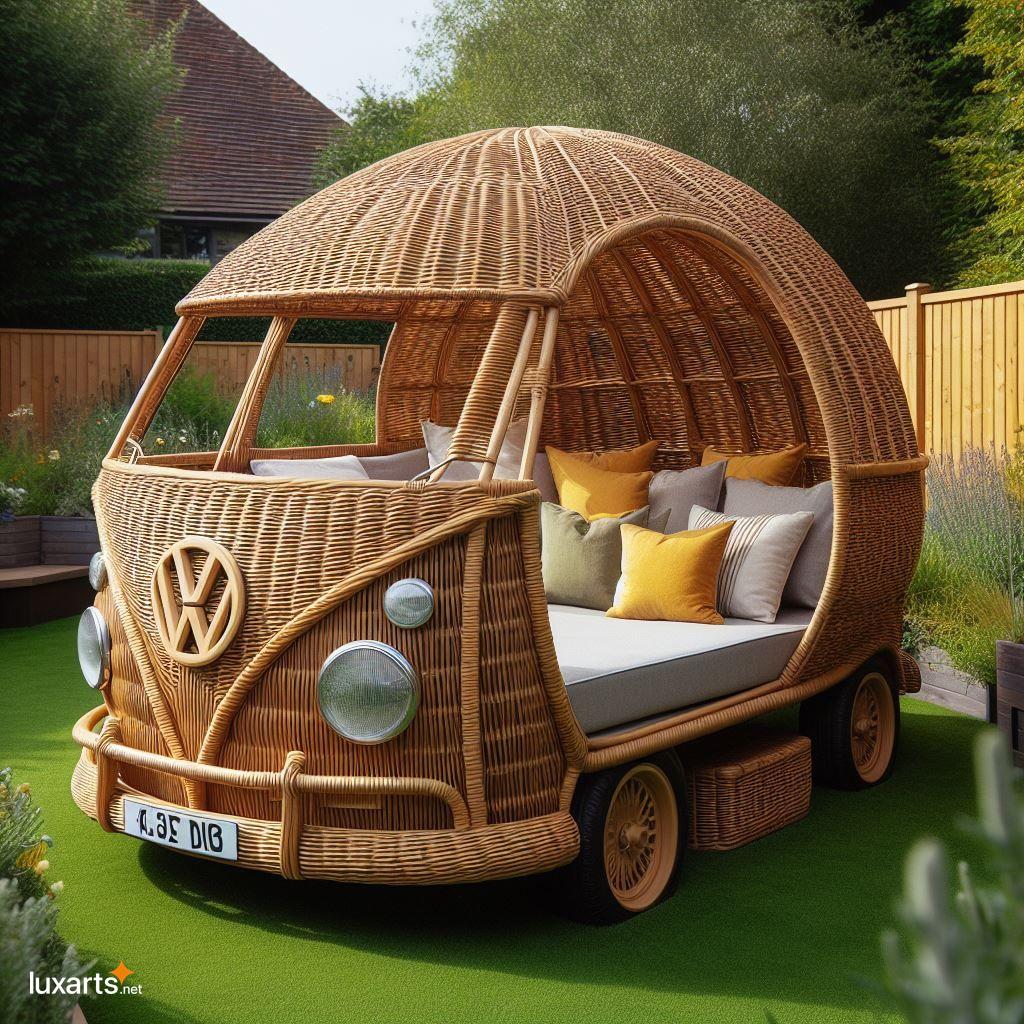 Volkswagen Bus Shaped Wicker Outdoor Daybed: A Must-Have for Unique Outdoor Furniture volkswagen bus shaped wicker outdoor daybed 6