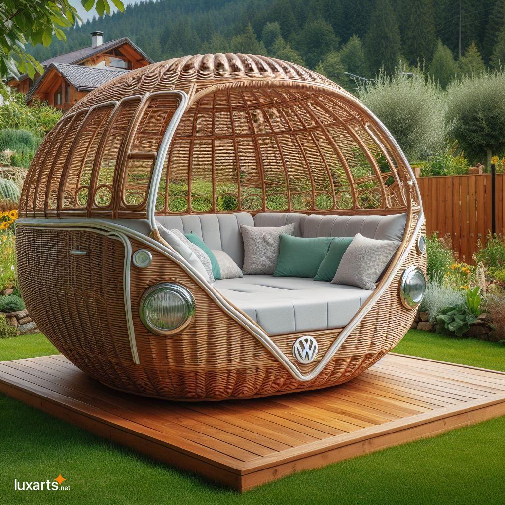 Volkswagen Bus Shaped Wicker Outdoor Daybed: A Must-Have for Unique Outdoor Furniture volkswagen bus shaped wicker outdoor daybed 7