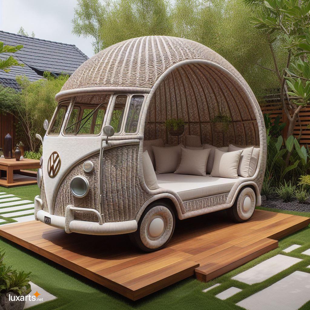 Volkswagen Bus Shaped Wicker Outdoor Daybed: A Must-Have for Unique Outdoor Furniture volkswagen bus shaped wicker outdoor daybed 9
