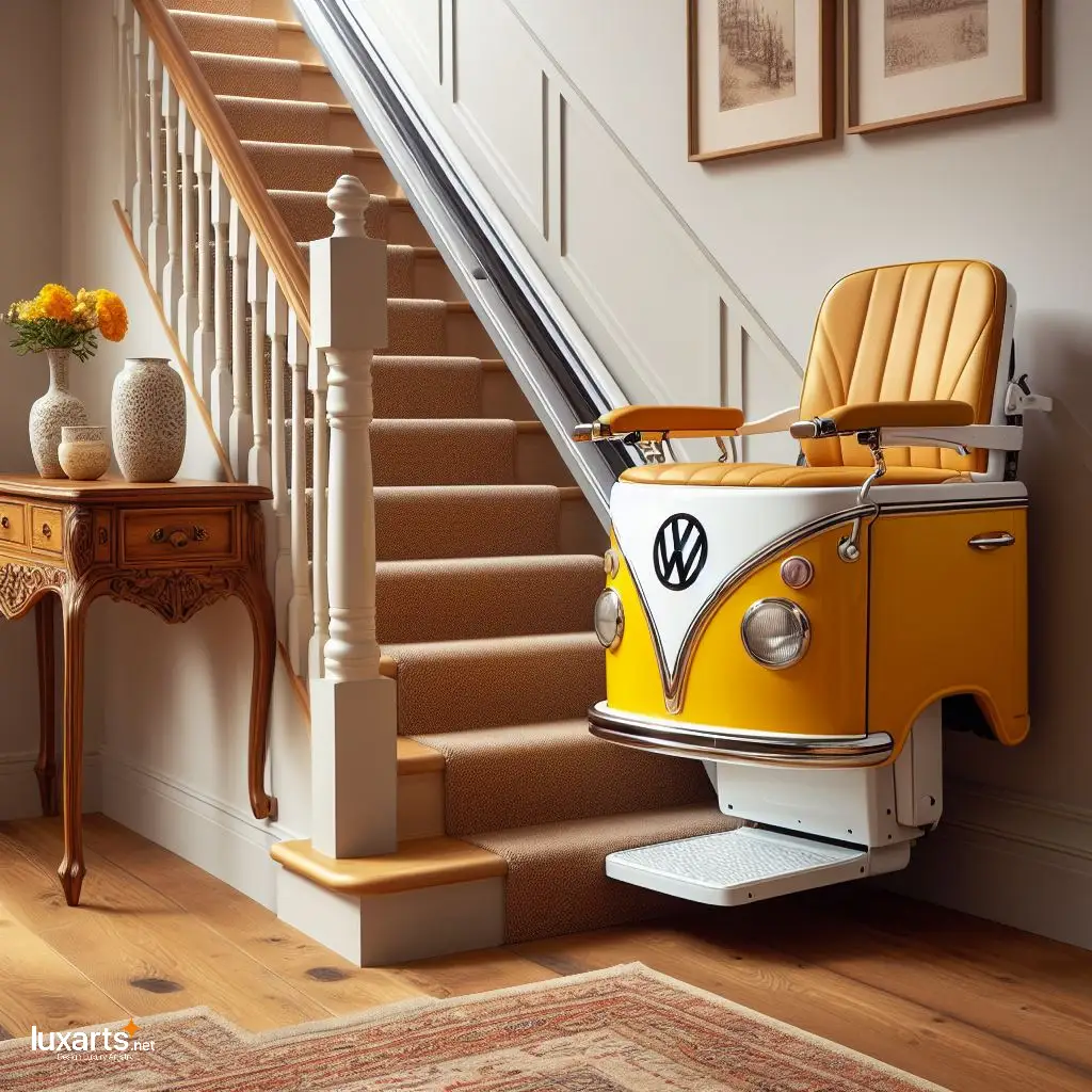 Volkswagen Bus Shaped Stair Lifts for Seniors: Glide Upstairs with Vintage Charm volkswagen bus stairlifts 4