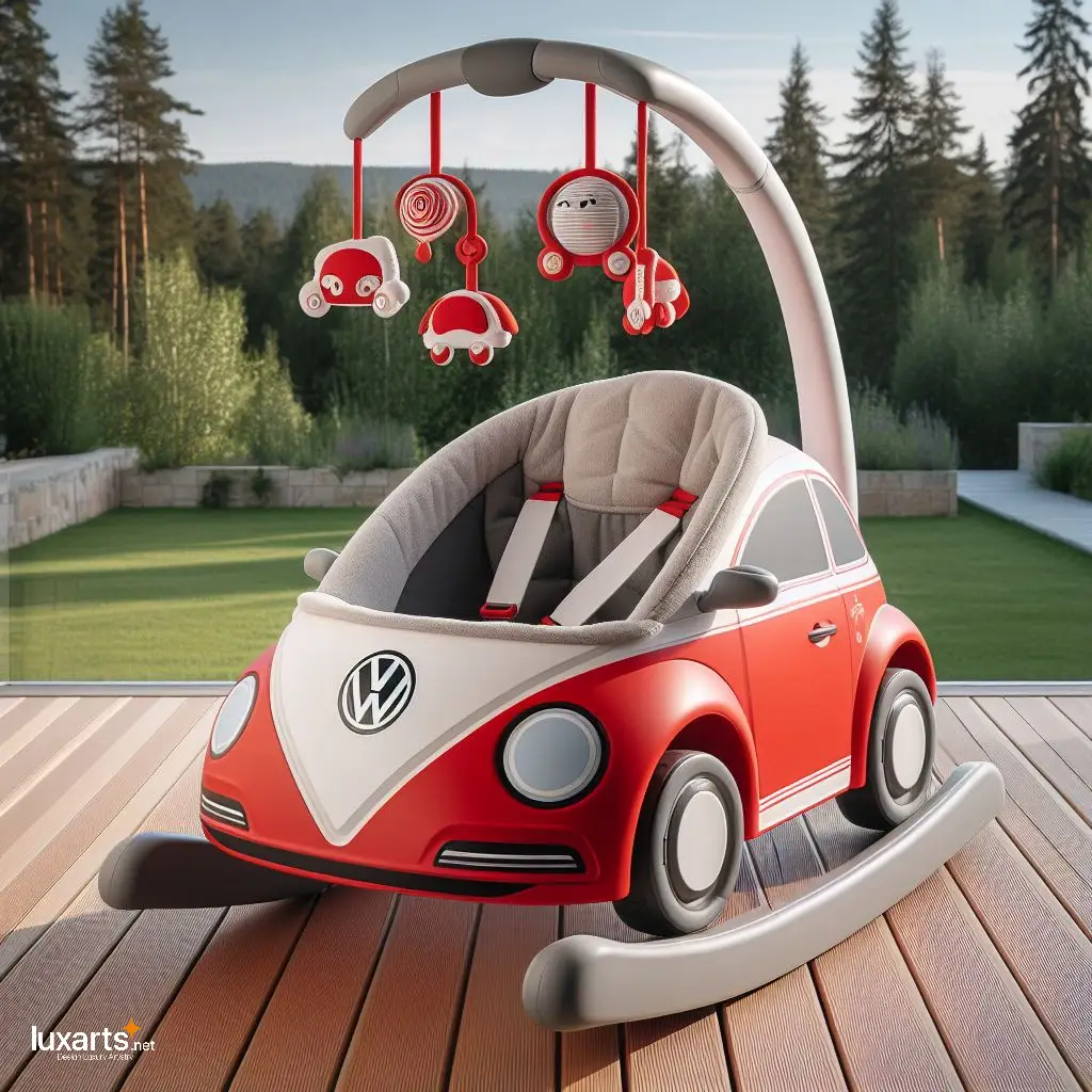 Gently Rock Your Baby to Sleep in an Adorable Volkswagen-Shaped Rocker volkswagen shaped modern baby rocker 10