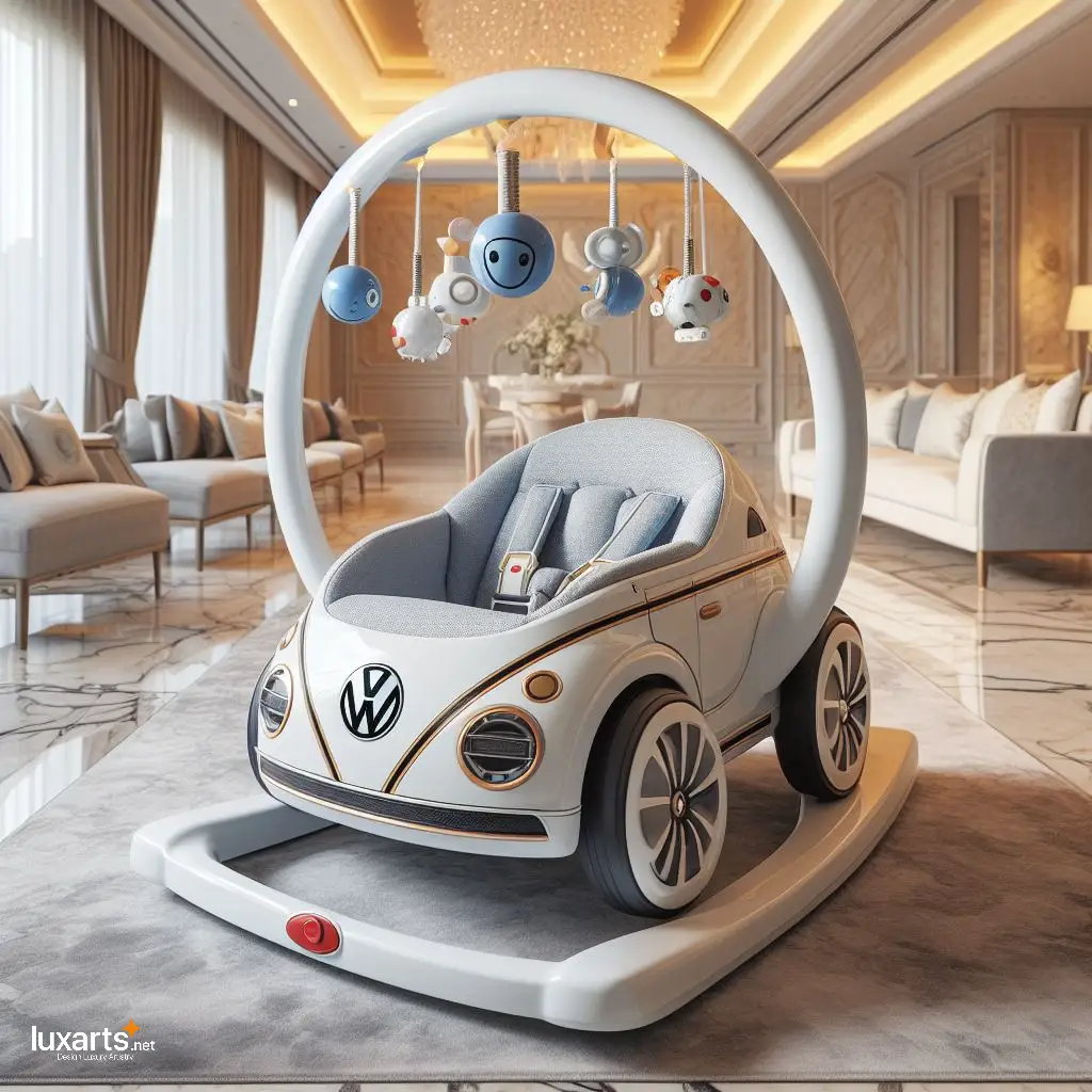 Gently Rock Your Baby to Sleep in an Adorable Volkswagen-Shaped Rocker volkswagen shaped modern baby rocker 11