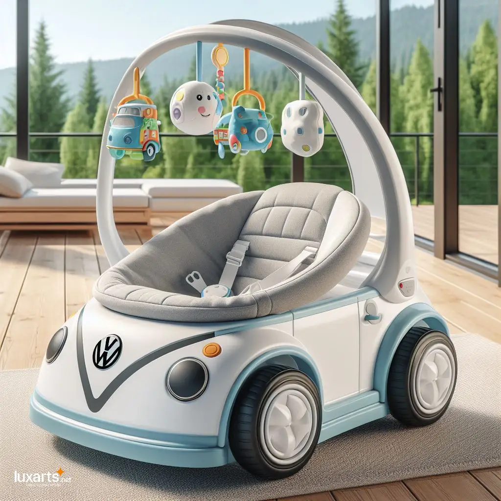 Gently Rock Your Baby to Sleep in an Adorable Volkswagen-Shaped Rocker volkswagen shaped modern baby rocker 2