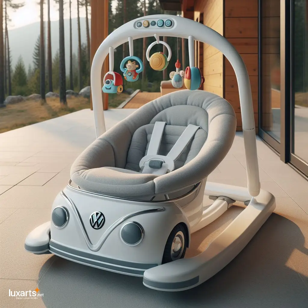 Gently Rock Your Baby to Sleep in an Adorable Volkswagen-Shaped Rocker volkswagen shaped modern baby rocker 8