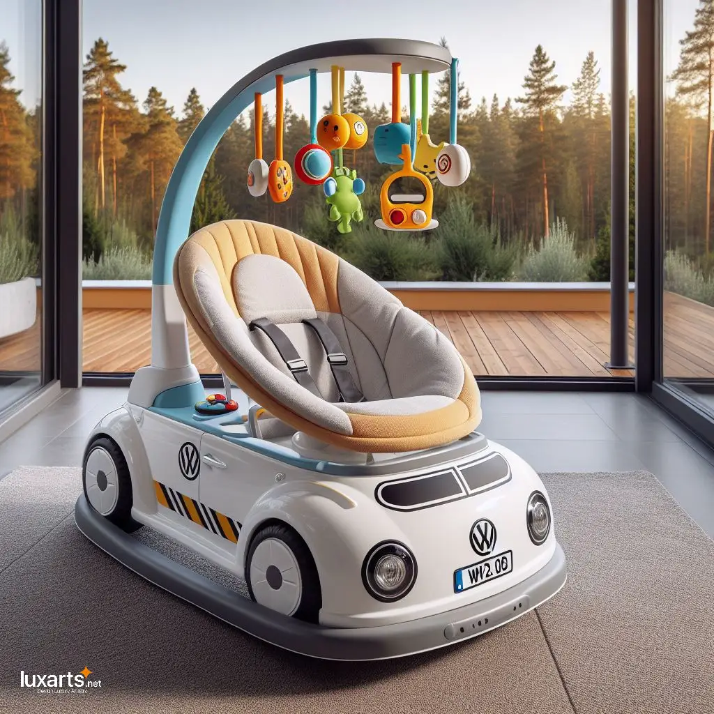 Gently Rock Your Baby to Sleep in an Adorable Volkswagen-Shaped Rocker volkswagen shaped modern baby rocker 9