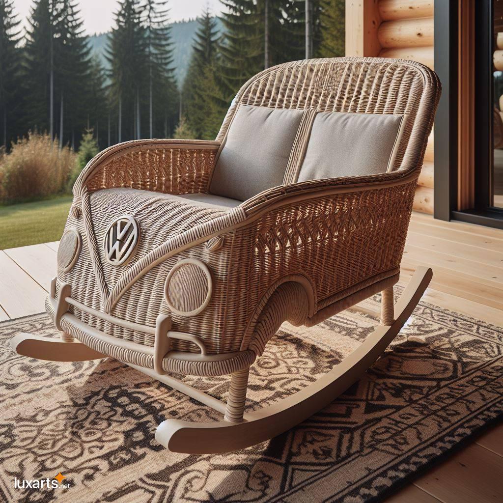 Channel Your Inner Hippie with a Groovy VW Beetle Wicker Rocking Chair vw beetle shaped wicker rocking chair 3