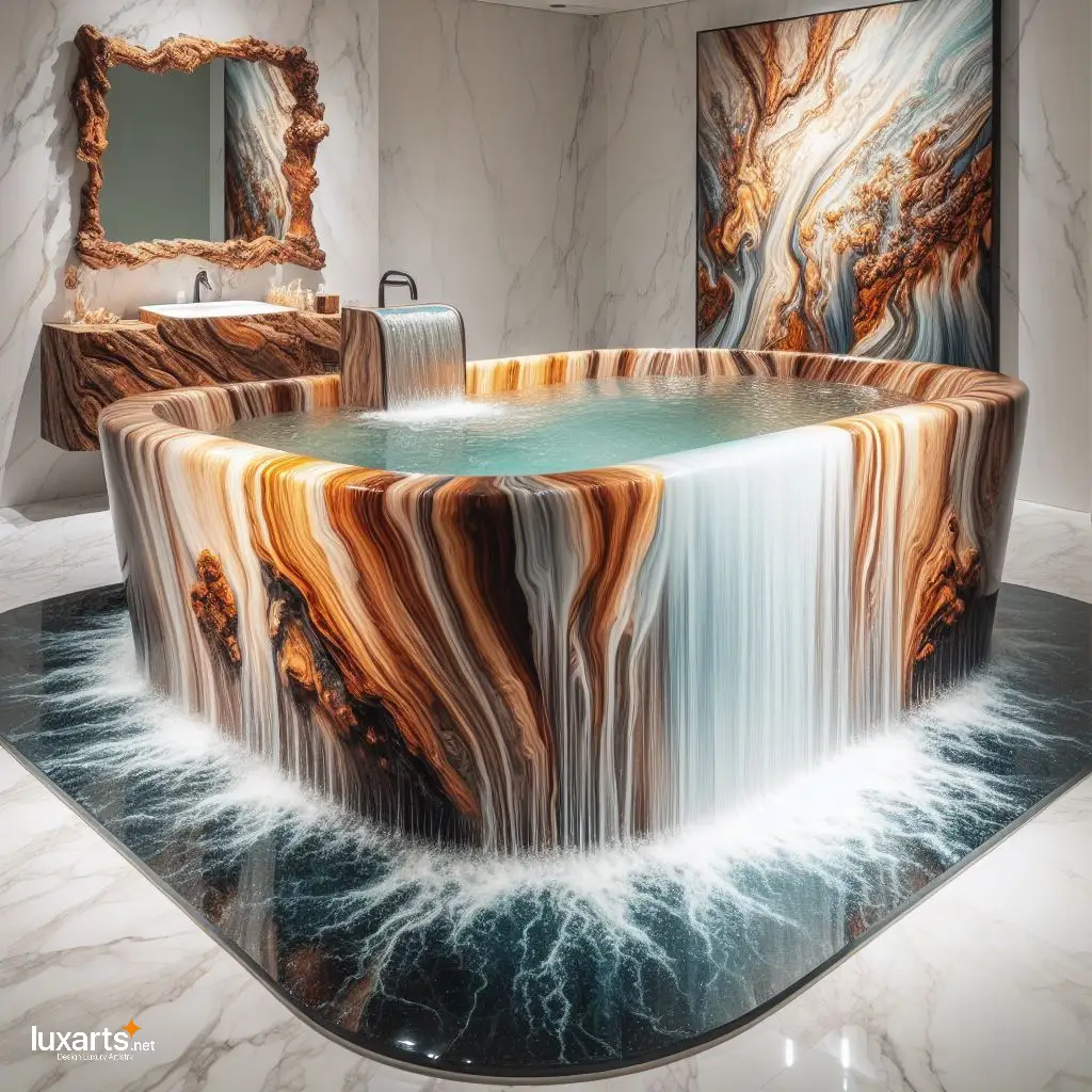 Waterfall Epoxy Bathtub: Luxuriate in Nature's Tranquility waterfall epoxy bathtub 7