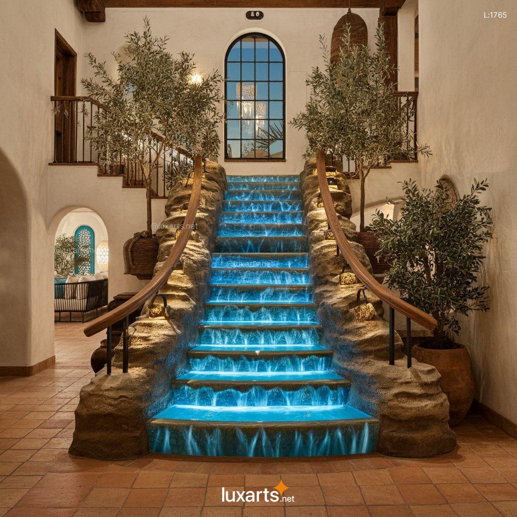 Enchanting Epoxy River Stairs: Indoor Masterpieces Inspired by Nature epoxy waterfall staircase 22