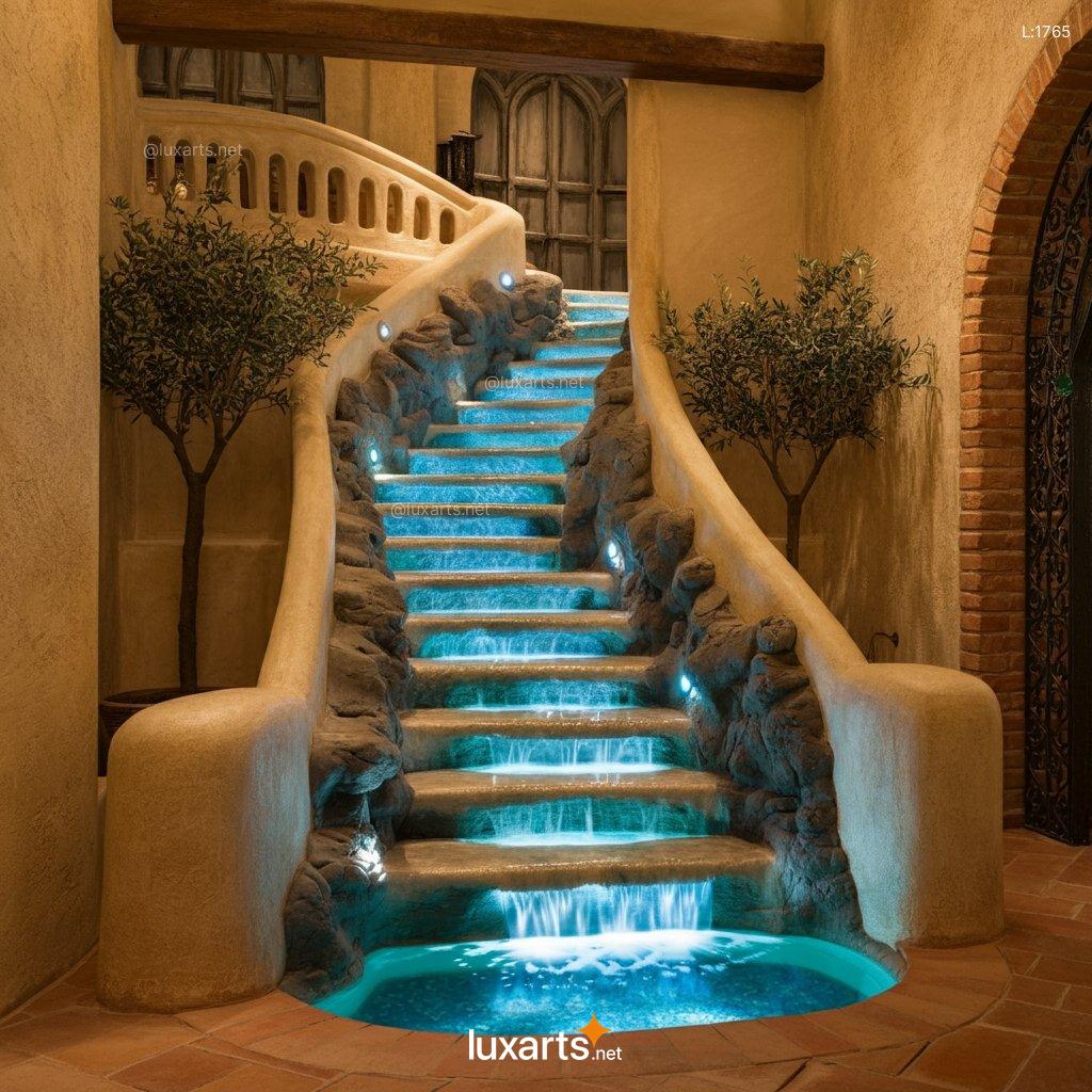 Enchanting Epoxy River Stairs: Indoor Masterpieces Inspired by Nature epoxy waterfall staircase 24