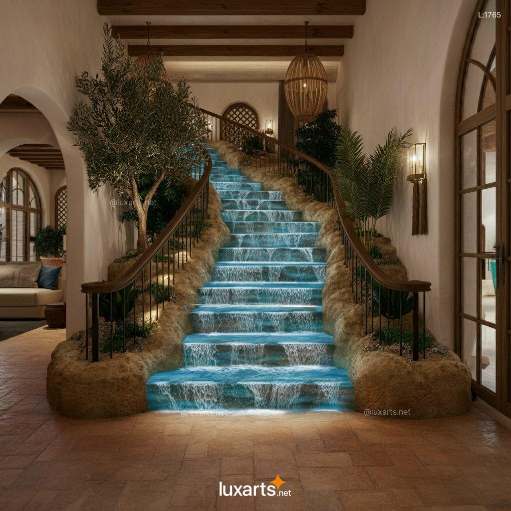 Enchanting Epoxy River Stairs: Indoor Masterpieces Inspired by Nature epoxy waterfall staircase 28