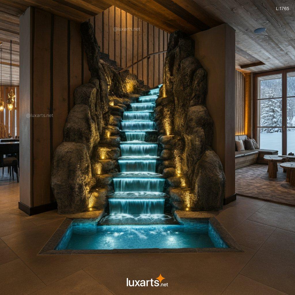 Enchanting Epoxy River Stairs: Indoor Masterpieces Inspired by Nature epoxy waterfall staircase 32