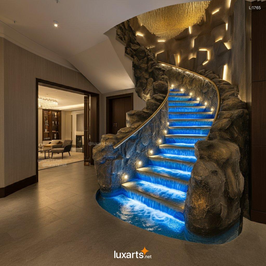 Enchanting Epoxy River Stairs: Indoor Masterpieces Inspired by Nature epoxy waterfall staircase 66