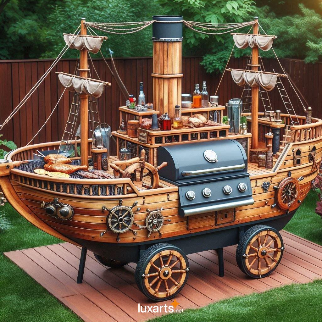 Unleash Your Inner Captain with the Pirate Ship Shaped BBQ Grill pirate ship shaped bbq grill 3