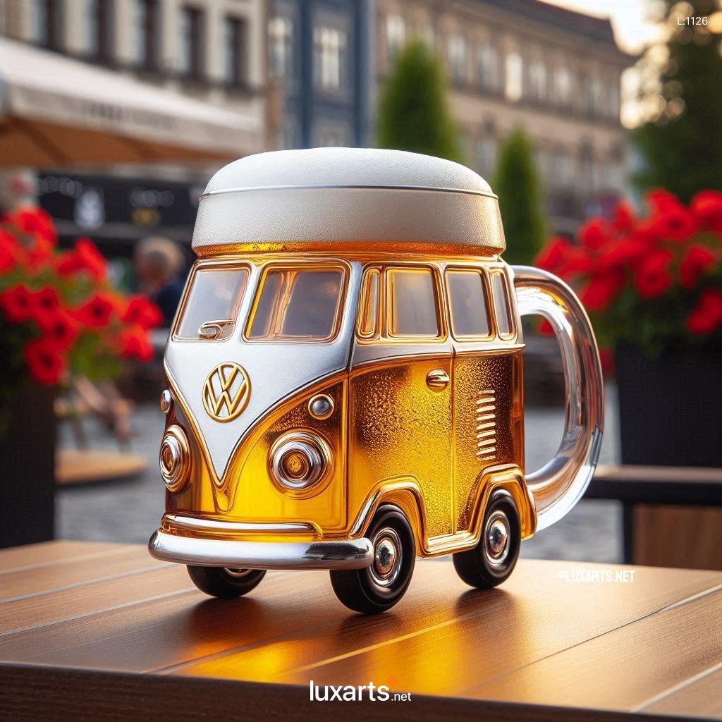 Volkswagen Bus Shaped Beer Mug: The Perfect Glass for Hippie Parties and Beer Lovers volkswagen bus shaped beer mug glass 1