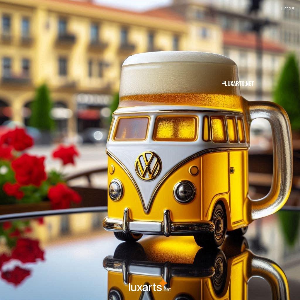 Volkswagen Bus Shaped Beer Mug: The Perfect Glass for Hippie Parties and Beer Lovers volkswagen bus shaped beer mug glass 3