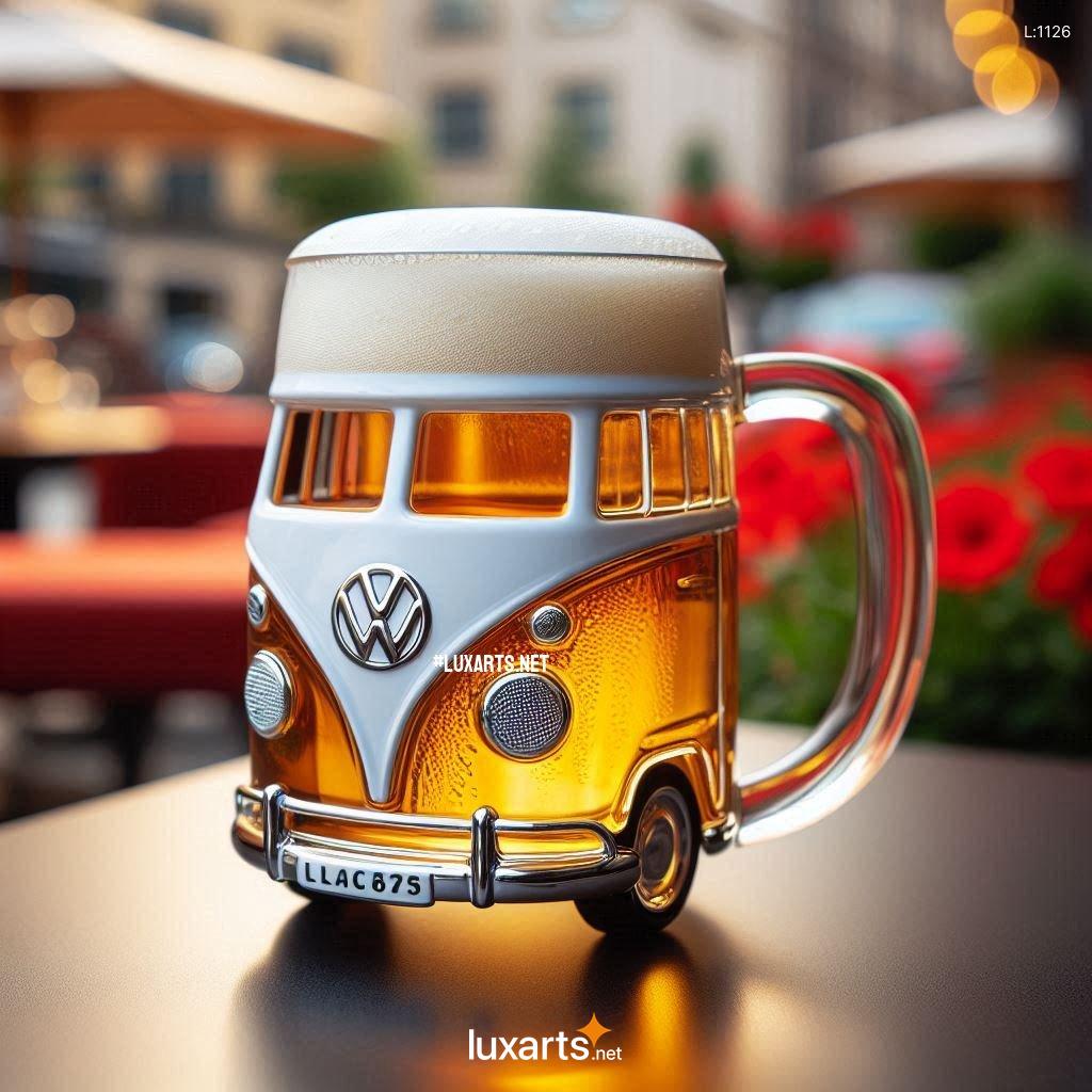 Volkswagen Bus Shaped Beer Mug: The Perfect Glass for Hippie Parties and Beer Lovers volkswagen bus shaped beer mug glass 4