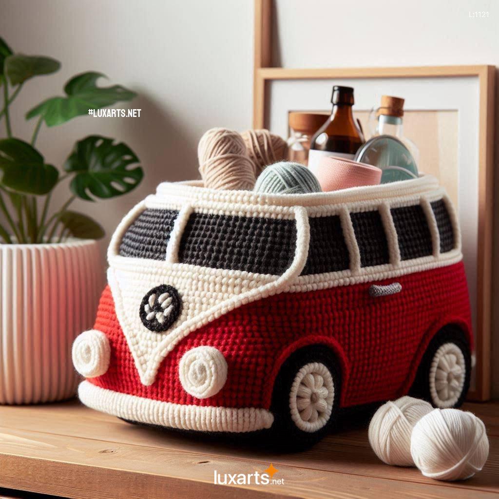 Charming Volkswagen Bus Shaped Crochet Baskets: Crafting Functional Art volkswagen bus shaped crochet baskets 10
