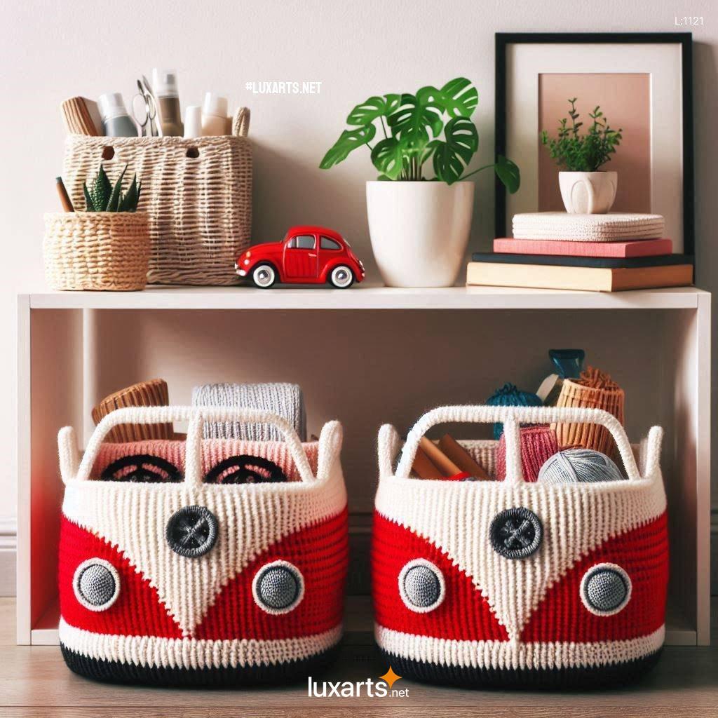 Charming Volkswagen Bus Shaped Crochet Baskets: Crafting Functional Art volkswagen bus shaped crochet baskets 11